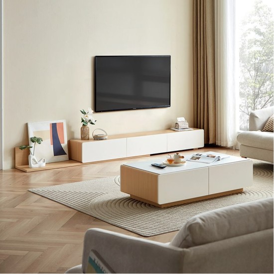 [BUNDLE] Living Room Bundle - Mila Leathaire Sofa + Hannah Extendable TV Set